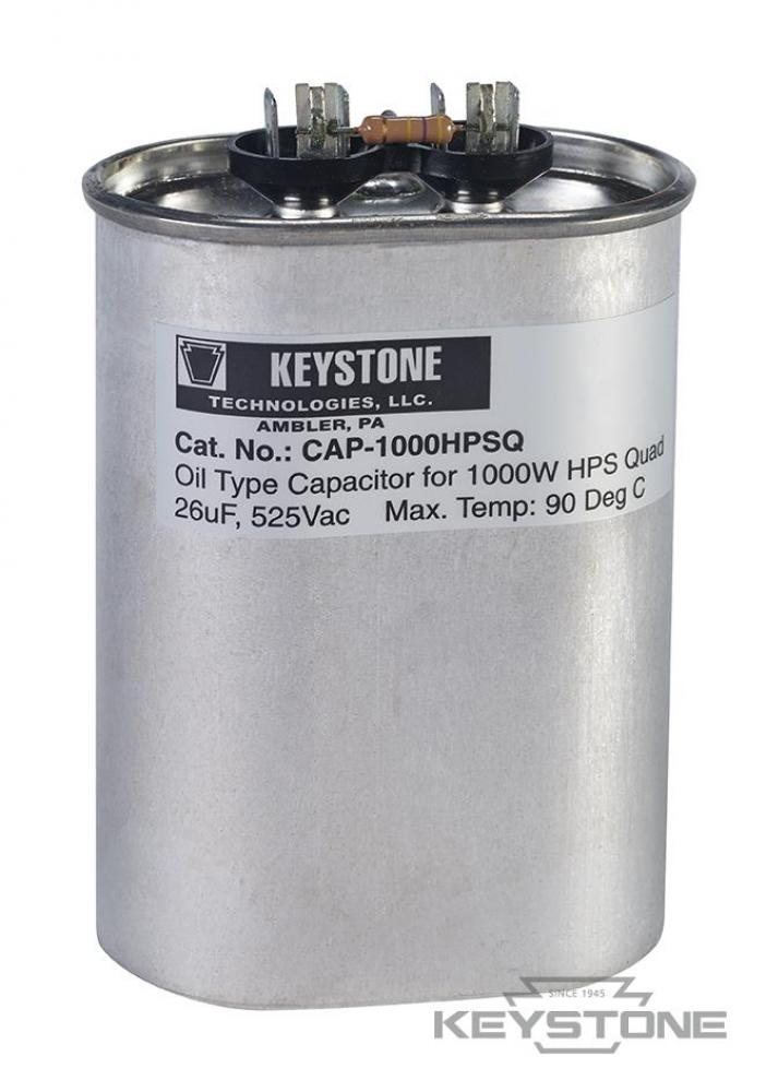 Capacitor for 1000W HPS, 26uF, 525V, Oil Filled