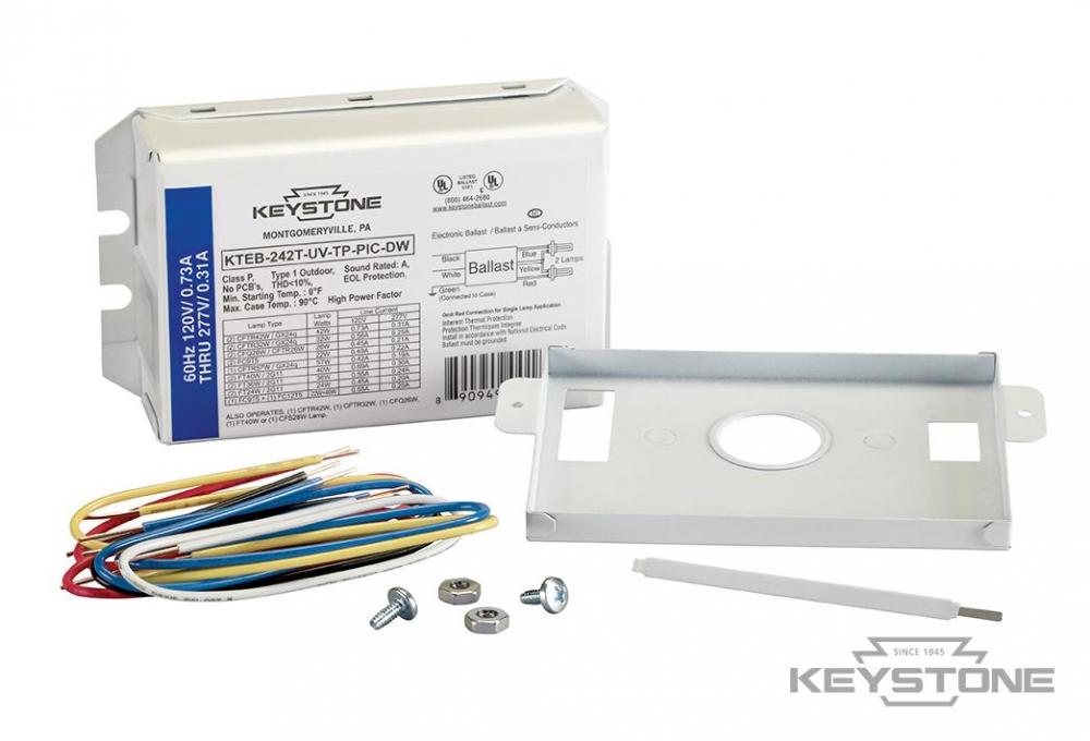 1 or 2 Lite 42W 4-Pin CFL, Kit Includes Leads/Stud Plate