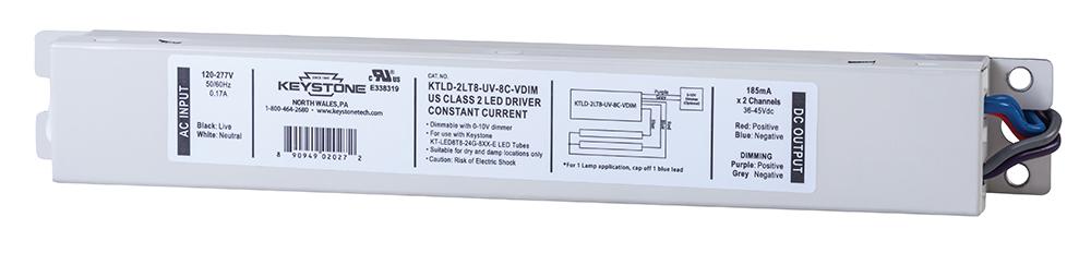 LED Driver for (1-2) 2&#39; Type C lamps; 0-10V dimming, 180 mA output current