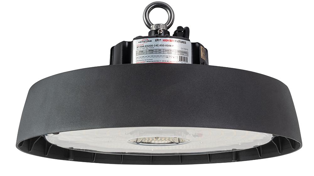 14&#34; Round Highbay, 200W, 27,000 lumens, 110&#39; Beam Angle, IP65, 0-10V dimming, 6&#39; cord