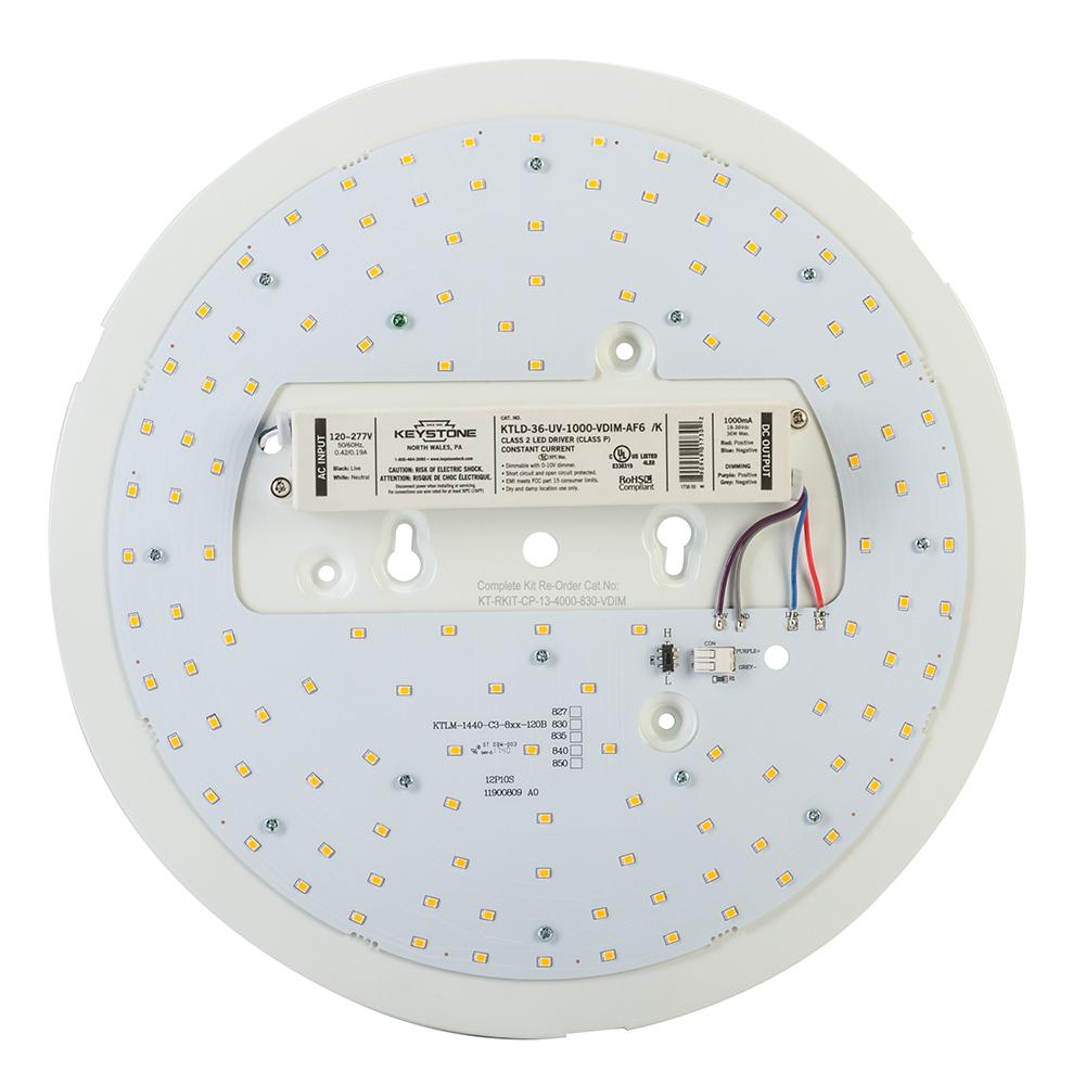 27W, Circular LED Kit, 27W/3000 lumen or 36W/4000 lumen option, 0-10V Dimming, Field Adjus