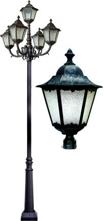 CAST ALUM LANTERN LIGHT FIX 5 X INCAND 120V