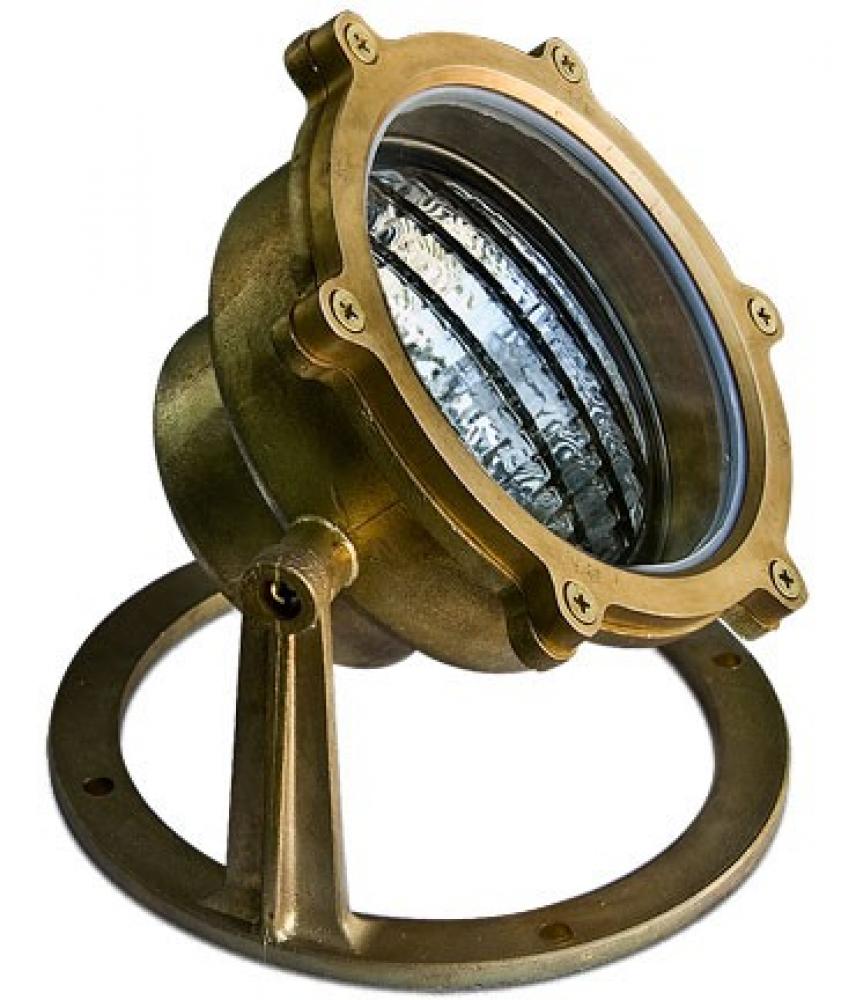 BRASS W/21&#39; CORD UNDERWATER 9W LED PAR36 12V