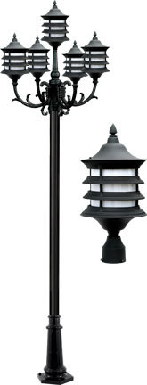 Dabmar GM1805-LED16-B - STEPHANIE POST FIVE LIGHT FIX 5 X LED 16W 120V