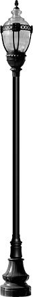 Dabmar GM8930-B-MT - CAST ALUM CLR TOP DECO BASE ACORN FIX 70W HPS MT