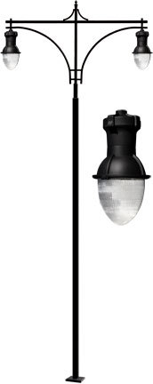 Dabmar GM9295-LED120-B - DROP LIGHT POST LIGHT FIX 2 X 120W LED 120V-277V