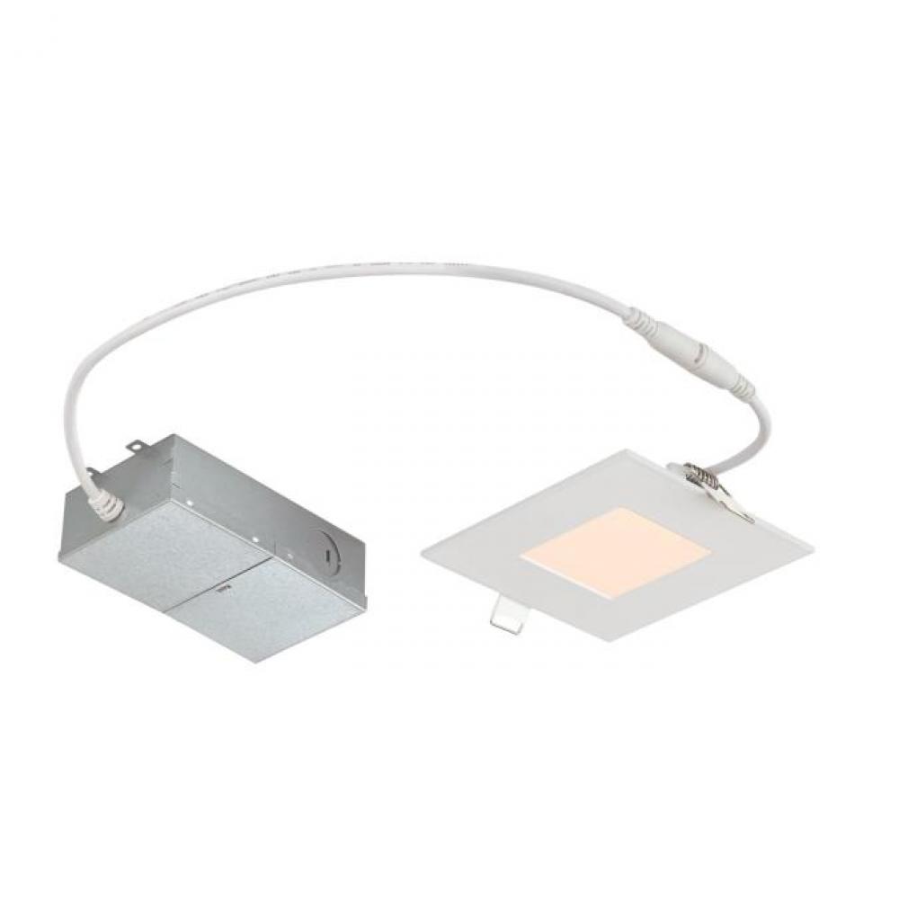 10W Slim Square Recessed LED Downlight 4&#34; Dimmable 2700K, 120 Volt, Box