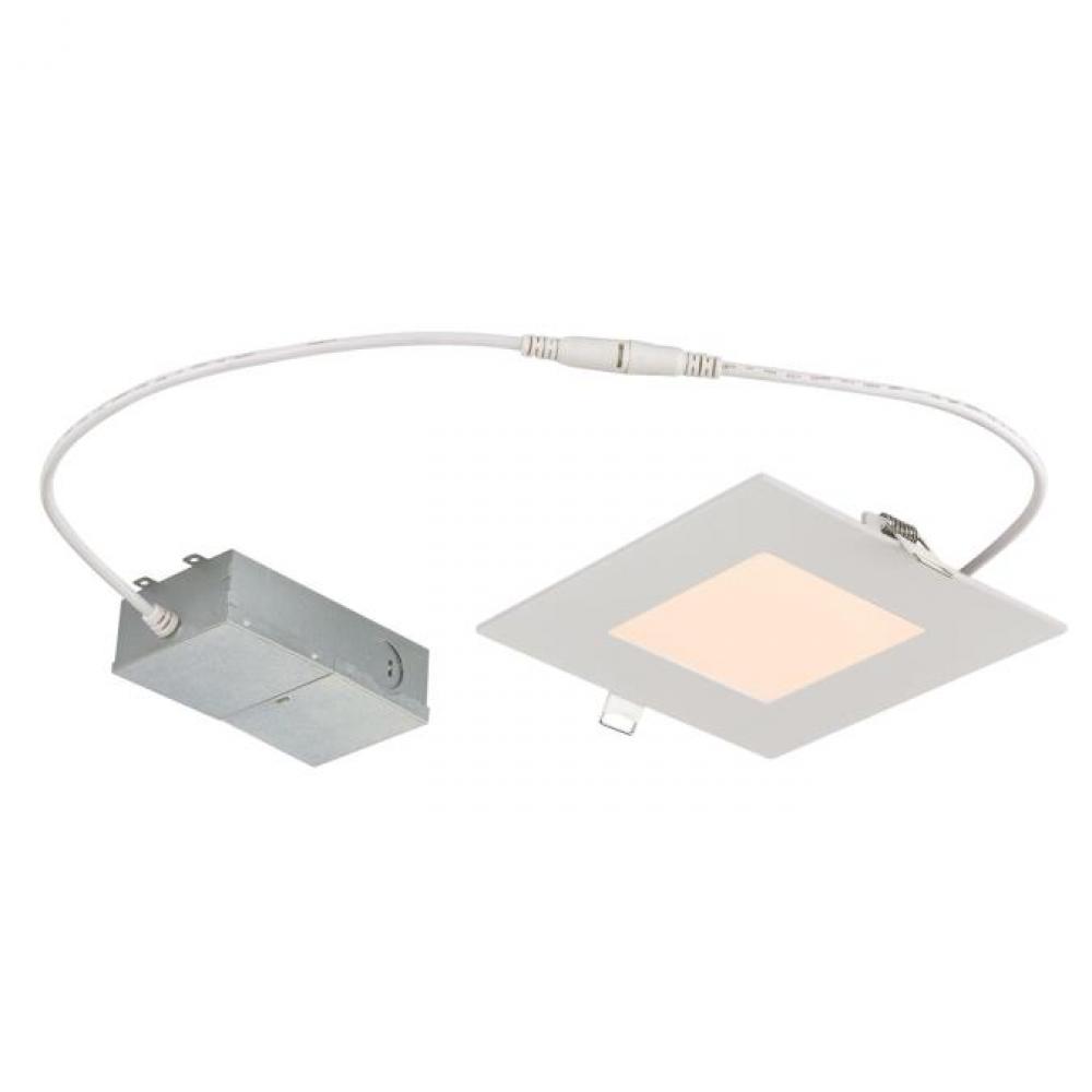 12W Slim Square Recessed LED Downlight 6&#34; Dimmable 2700K, 120 Volt, Box