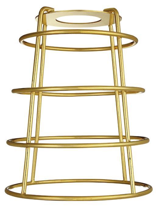 Neckless Polished Brass Cage Shade with Open Bottom