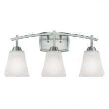 Westinghouse 6573600 - 3 Light Wall Fixture Brushed Nickel Finish Frosted Glass